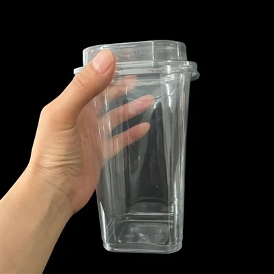 16 oz cwpan sgwâr anifeiliaid anwes clir